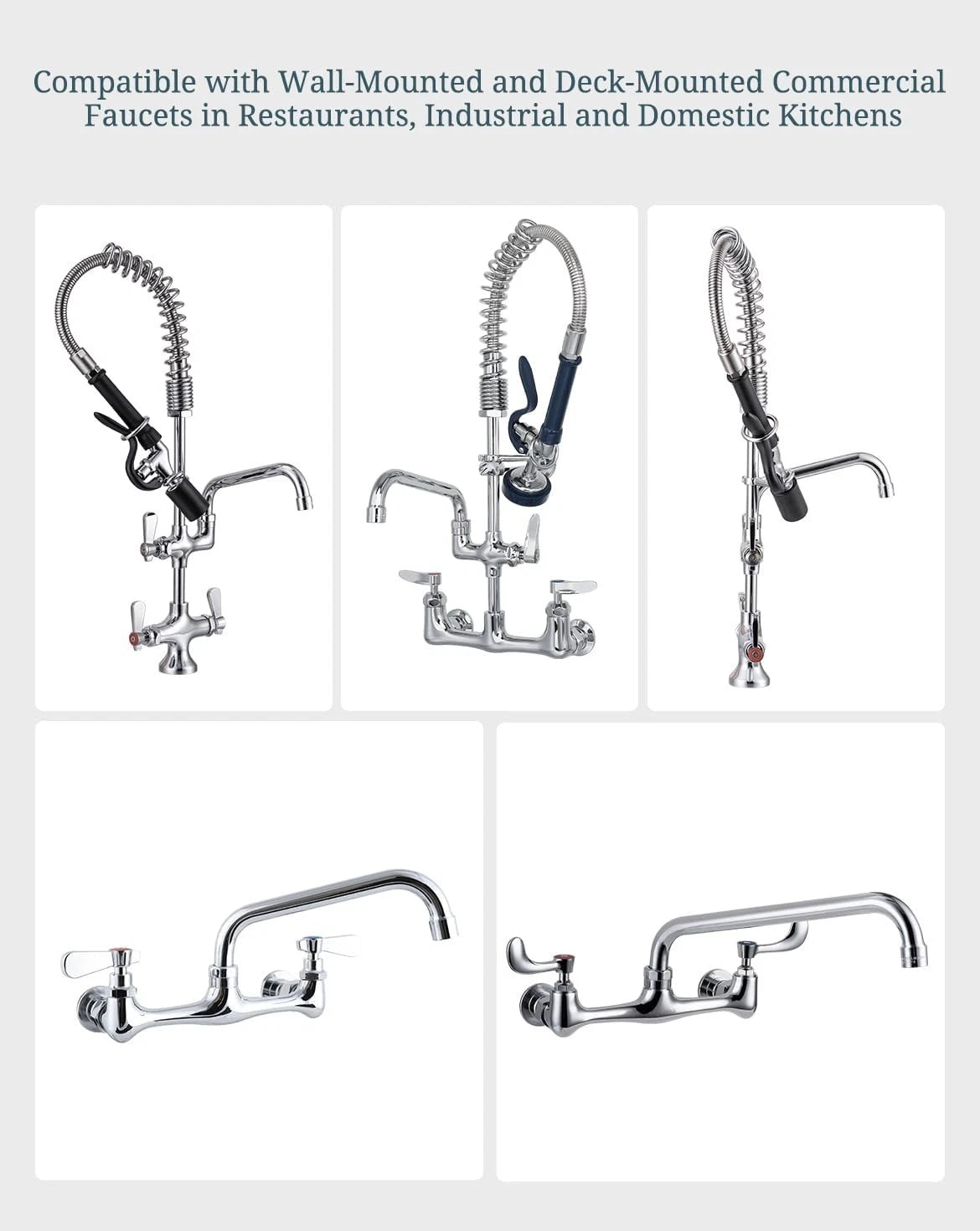 Commercial Faucet Parts 12 Inch Swivel Spout Replacement Kit 12 Inch, Silver