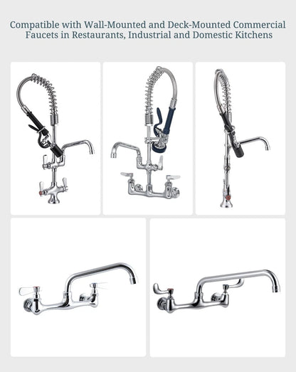 Commercial Faucet Parts 12 Inch Swivel Spout Replacement Kit 12 Inch, Silver