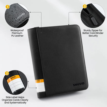 9 Pocket Trading Card Binder with 500 Sleeves, 26 91Mm X 66Mm, Black