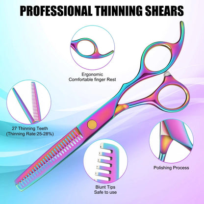 Hair Cutting Scissors Set, Professional Haircut Kit with Cutting...