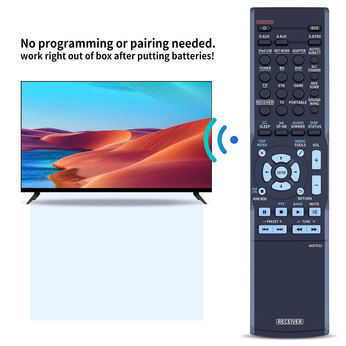 AXD7631 Remote Control For Pioneer AV Receiver VSX-S300-K VSX-S300 VSX-S300-S