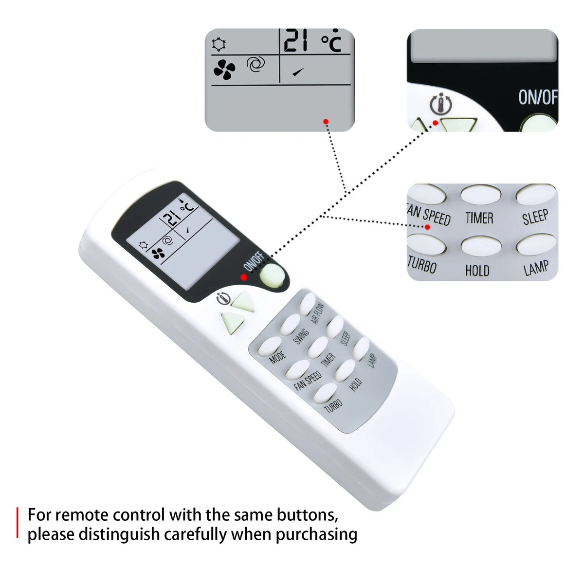 Remote Control For Quietside Amcoraire Duo AC ZHF/LT-01 ZH/LT-01 ℉⇄℃