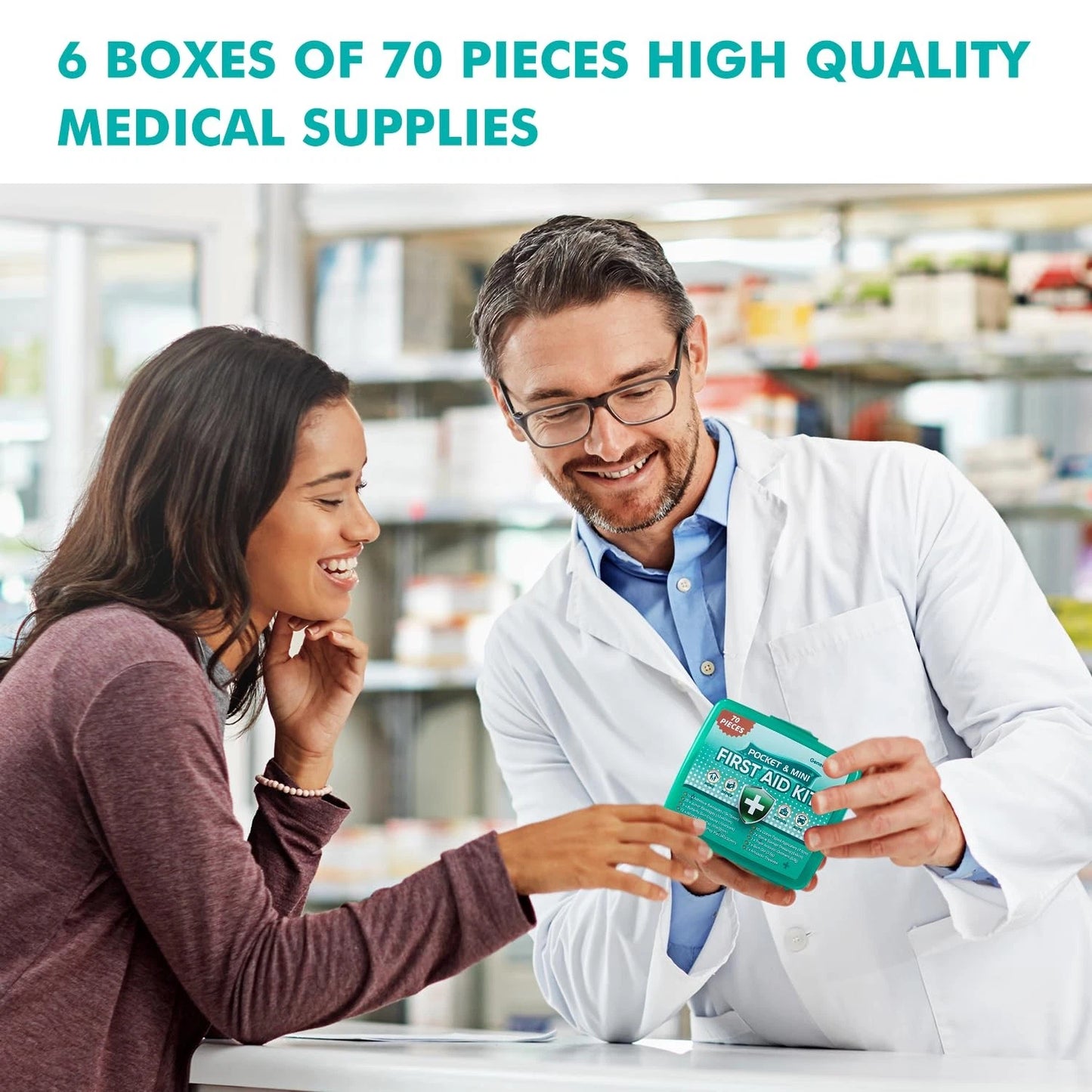 General Medi 420 Piece First Aid Kit, 6 Individual Boxes of 420 Pieces, Green