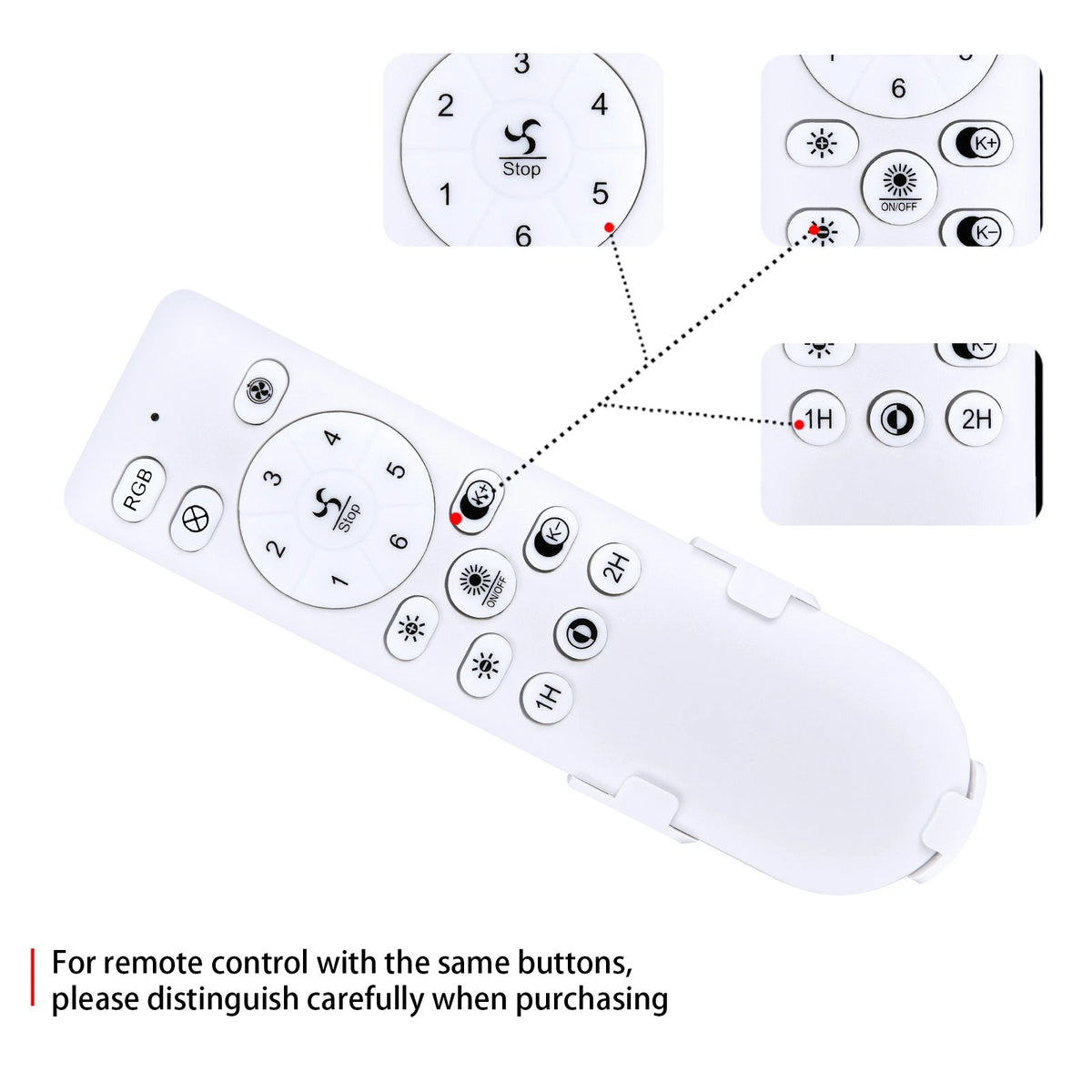 Remote Control For KMALAM/SOGOTING/HUMHOLD Bladeless Ceiling Fan with Light