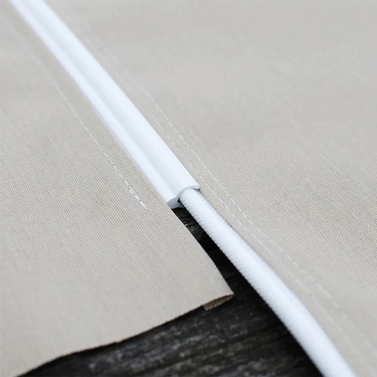 3 Metres Awning Rail Piping 8mm, Double Flap 3 (Length only), White