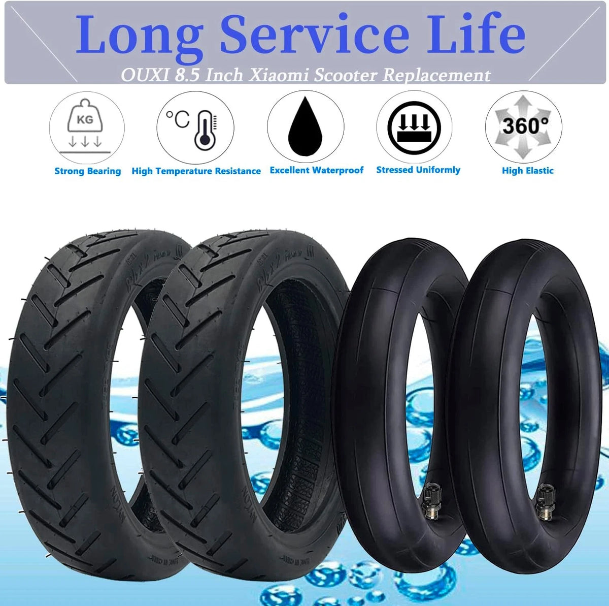 8.5'' Tire&Tube,8 1/2×2 Electric Scooter Tire 8.5, Inner&Outer 4 Pack