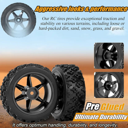 RC Station 12mm Hex Wheels and Tires 1/12 1/14 1/16 1/18 Off Road...