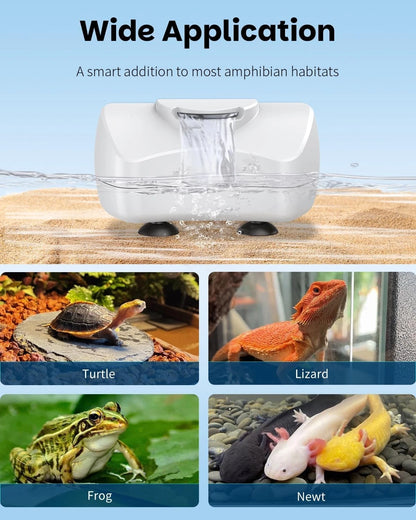 Pawfly 80 GPH 4 W Mini Turtle Filter for 1-10 Gallon Tanks, Low Water White