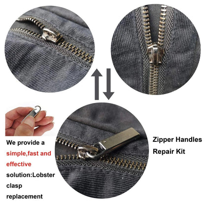 Zpsolution Zipper Pull Tab Replacement 1.5 Inch x 0.33 Inch, Sliver and Black