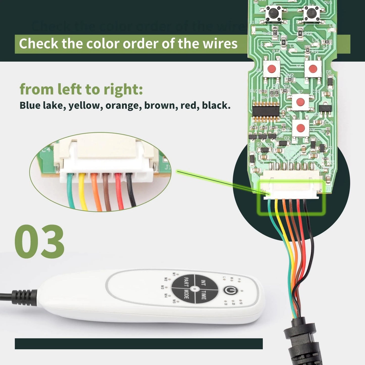 ALLCSM 6 Pin 5 Button Vibration Remote Controller for 5 Buttons 6 Pins, White