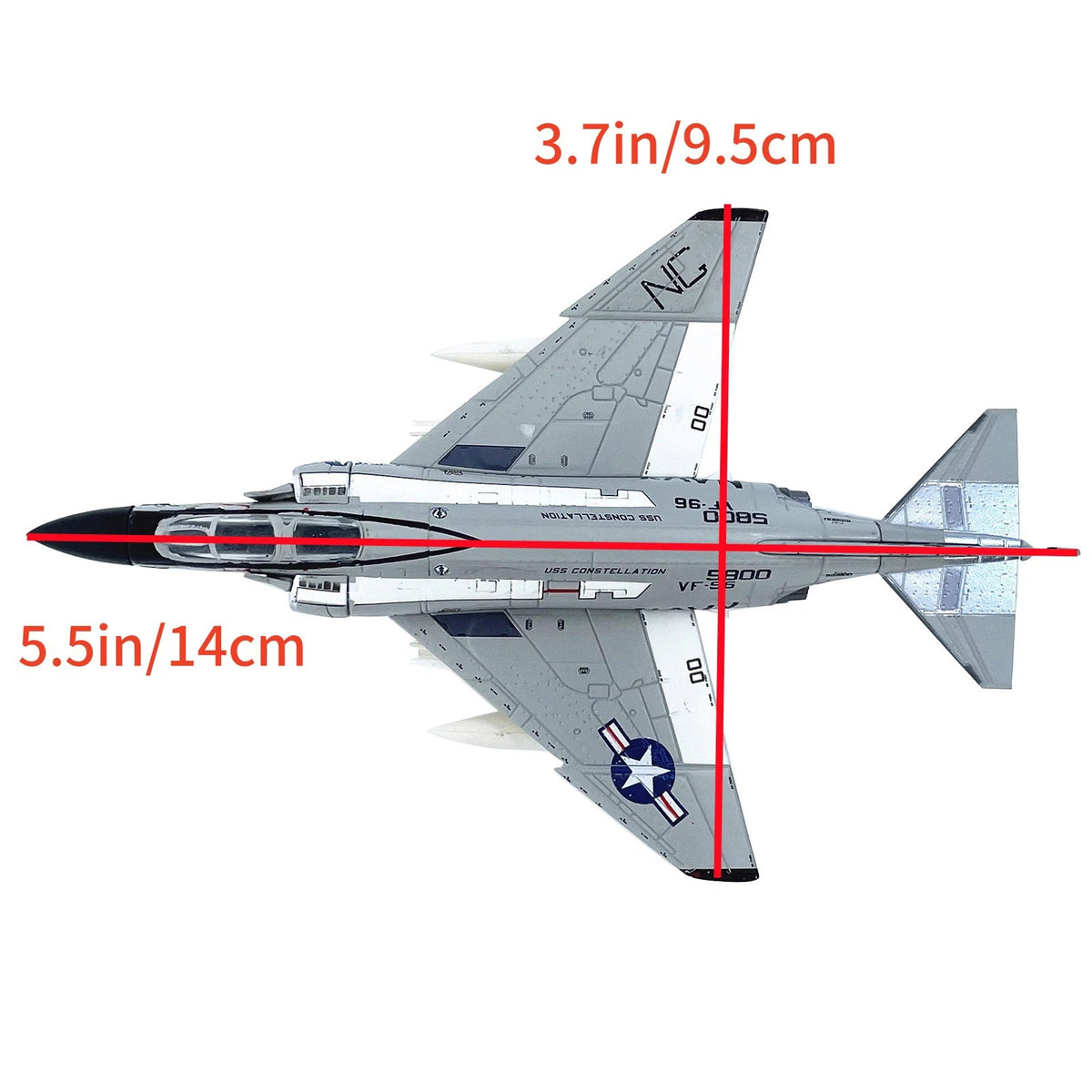 14cm Diecast Alloy 1/144 Scale F-4 Phantom II Fighter Desk Model