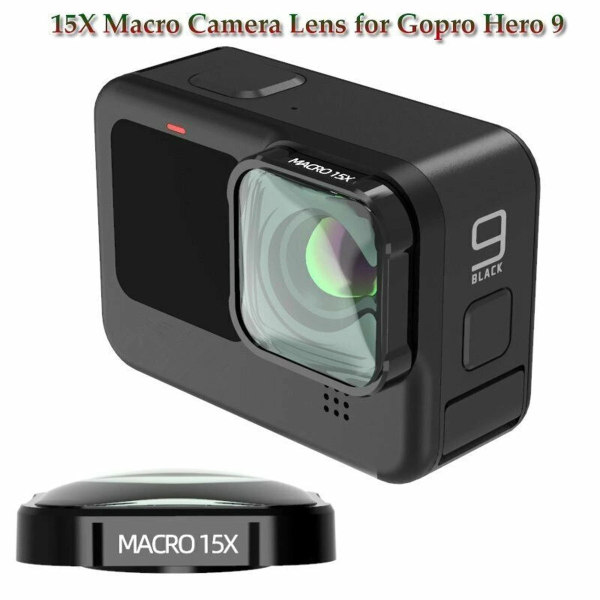 15X Macro Close Up Camera Lens Filter For Gopro Hero 9 Black Optical Glass Lens