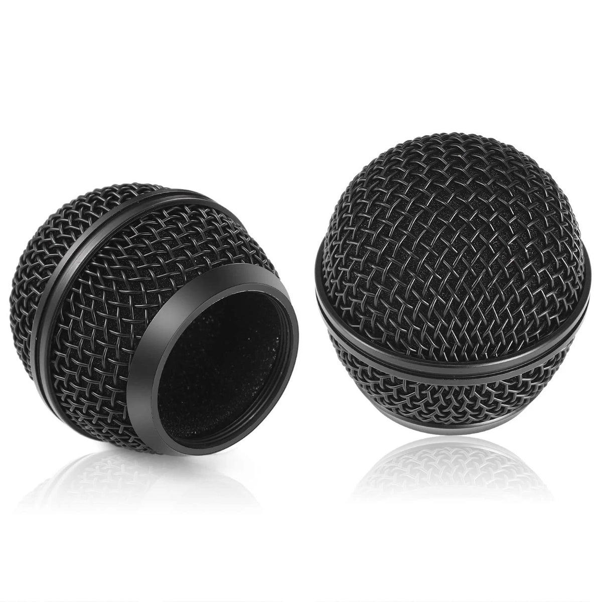 Facmogu 4PCS Black Microphone Ball Head Mesh Grill, SM58 Fit for SM58,