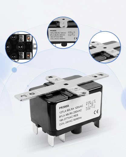 2 Pack 24V Fan Relay AC Switch SPST Fit for Control HVAC Coleman Furnace...
