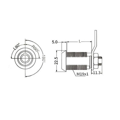 5pcs Cam Lock 27mm Length For Pinball Machine Arcade Cabinet Door Cupboard Lock