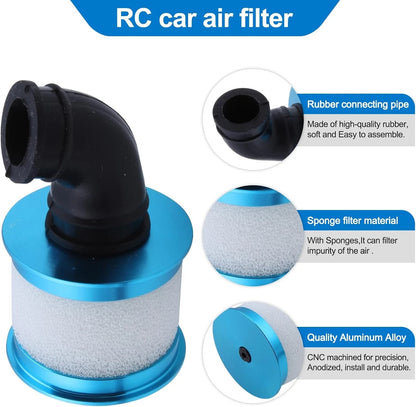 HobbyPark RC Air Filter Aluminum Capped w/Element Sponge 04104 Nitro Blue
