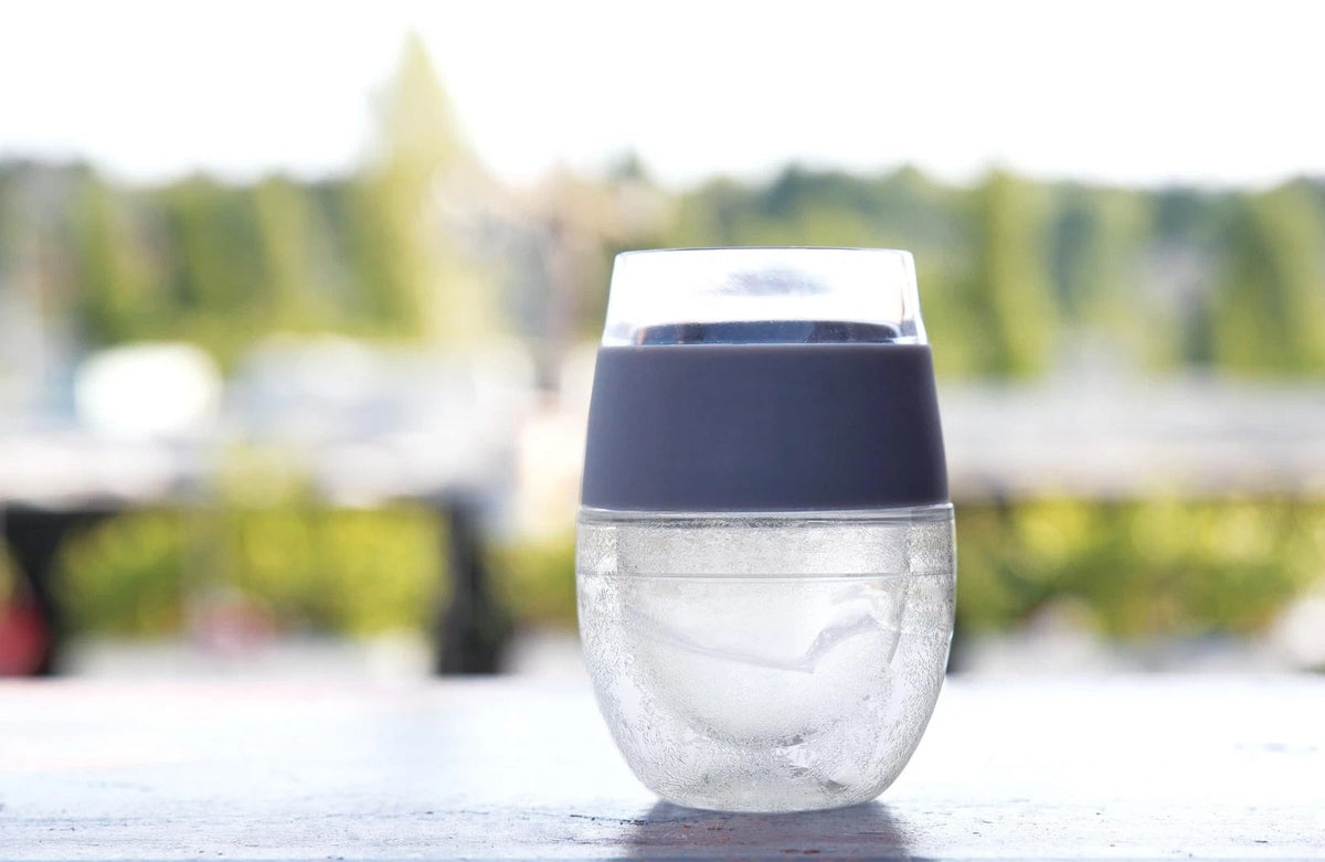 Host Wine Freeze Cup Set of 2 - Plastic Double Wall 8.5 Ounces, Gray Standard