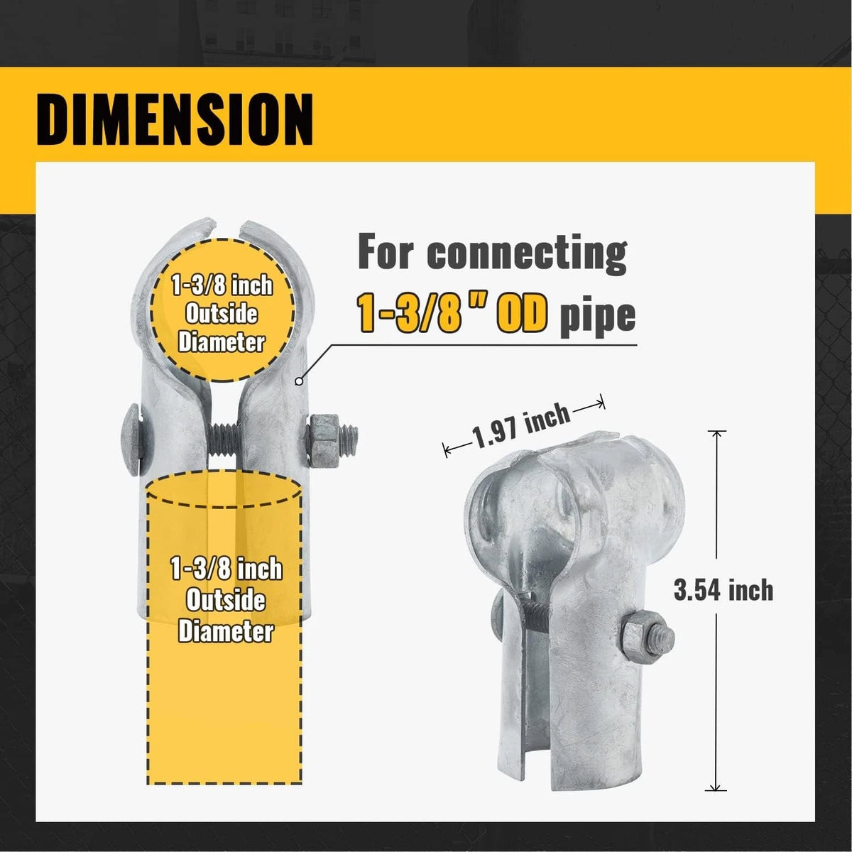 VIVIDA End Rail Clamps 1-3/8", Chain Link Fence 1-3/8 x (24 PCS)