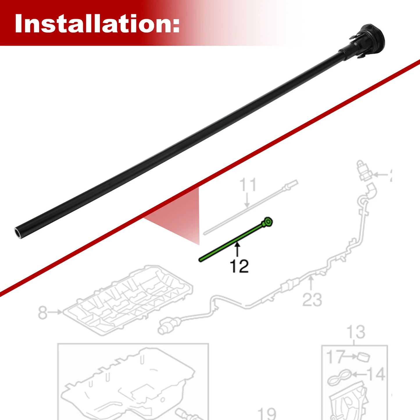 For 2011-14 F-150 & Mustang 5.0L Engine Oil Indicator Dipstick Tube BR3Z-6754-B