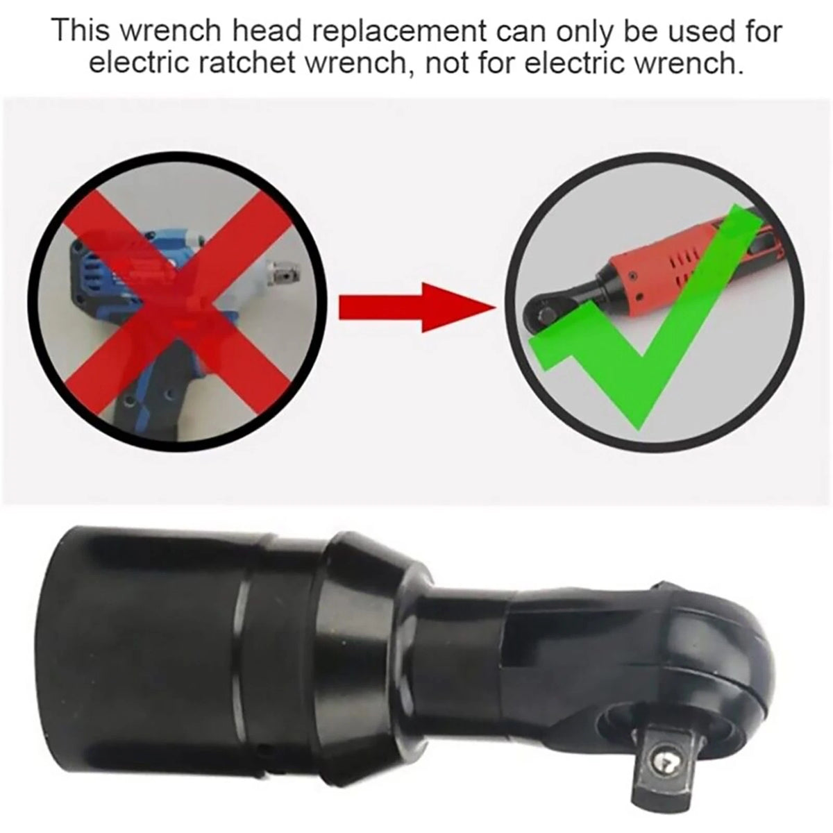 Electric Ratchet Wrench Head 3/8inch Square Drive For Builders Garage Workshop