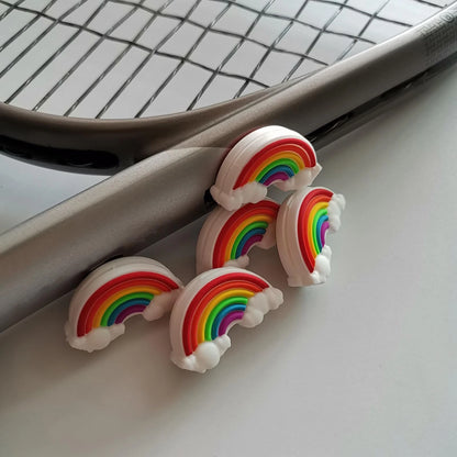 Tennis Dampener Cute/Funny 5 Pack Rainbow Racket 6