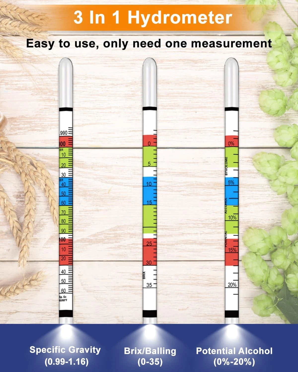 Kosoeur Triple Scale Specific Gravity Hydrometer, Hydrometer