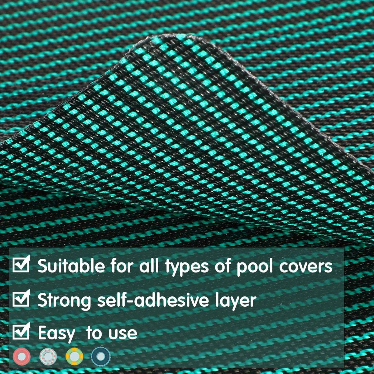 Pool Safety Cover Patch Kit Swimming 4 x 8 Inch, Green