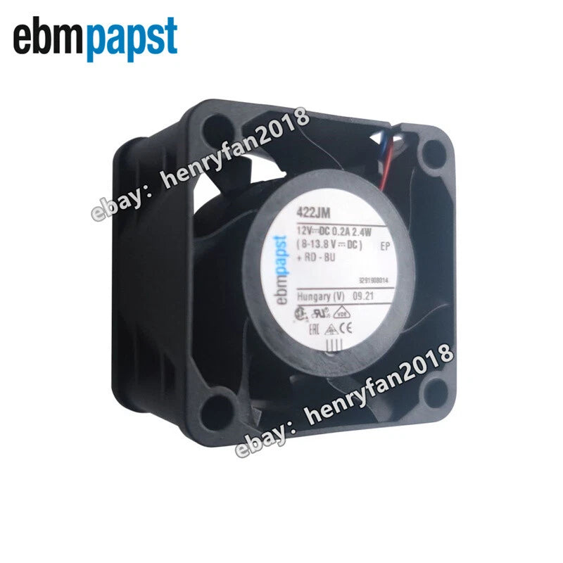 Ebmpapst 422JM Axial Fan 12VDC 2.4W 0.2A 40*40*28MM 2wire High Speed Cooling Fan