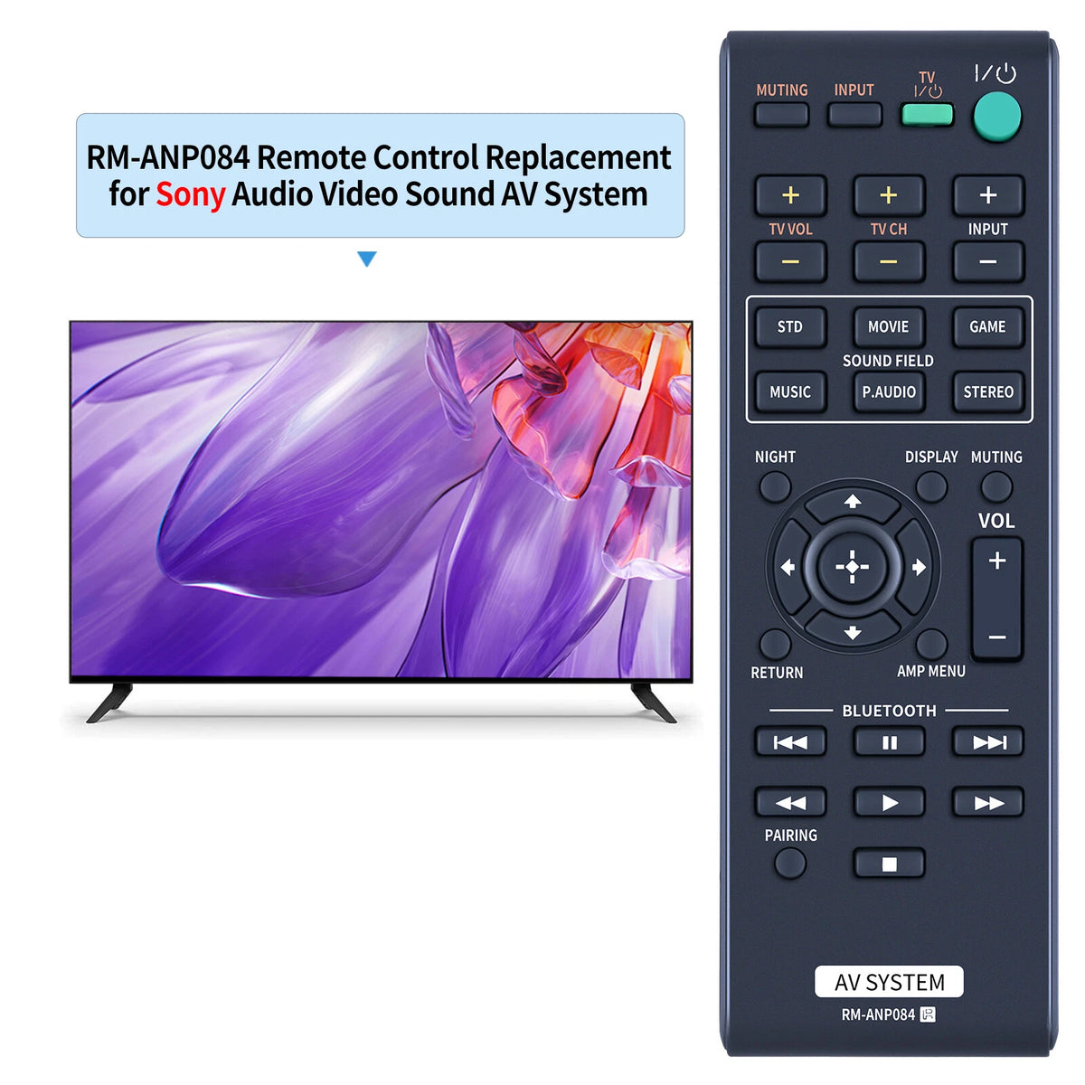 RM-ANP084 Remote Control For Sony Audio System HT-CT260 HT-CT260H HT-CT260HP