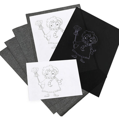 100 Sheets Black Carbon Transfer Tracing Graphite Paper for Wood Carving Canvas