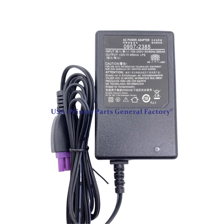 22V 455mA AC Adapter Charger Power Supply 0957-2385 For HP 1010 1012 1510 1512