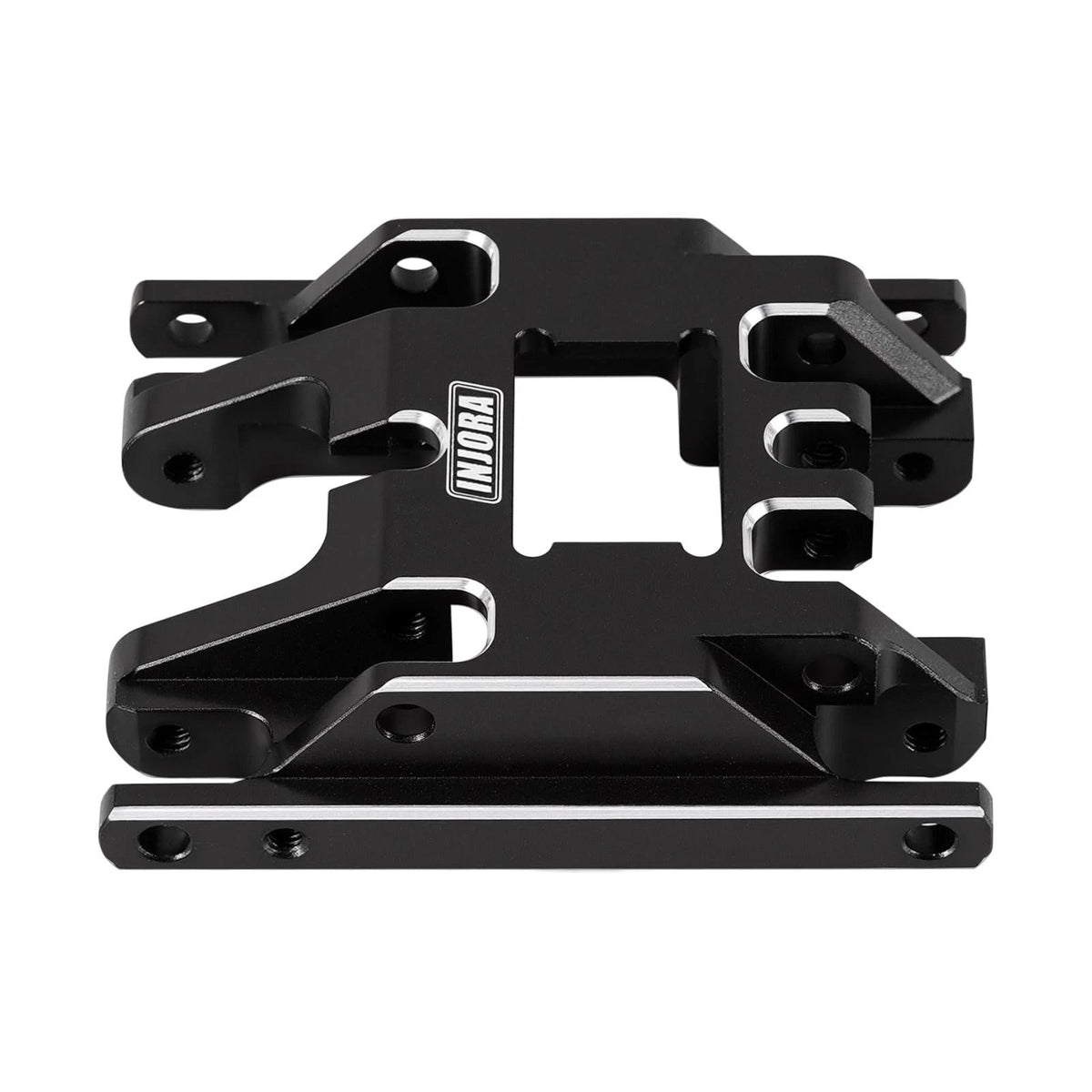 INJORA Aluminum Skid Plate Transmission Mount 17g 1/18 scale, Black