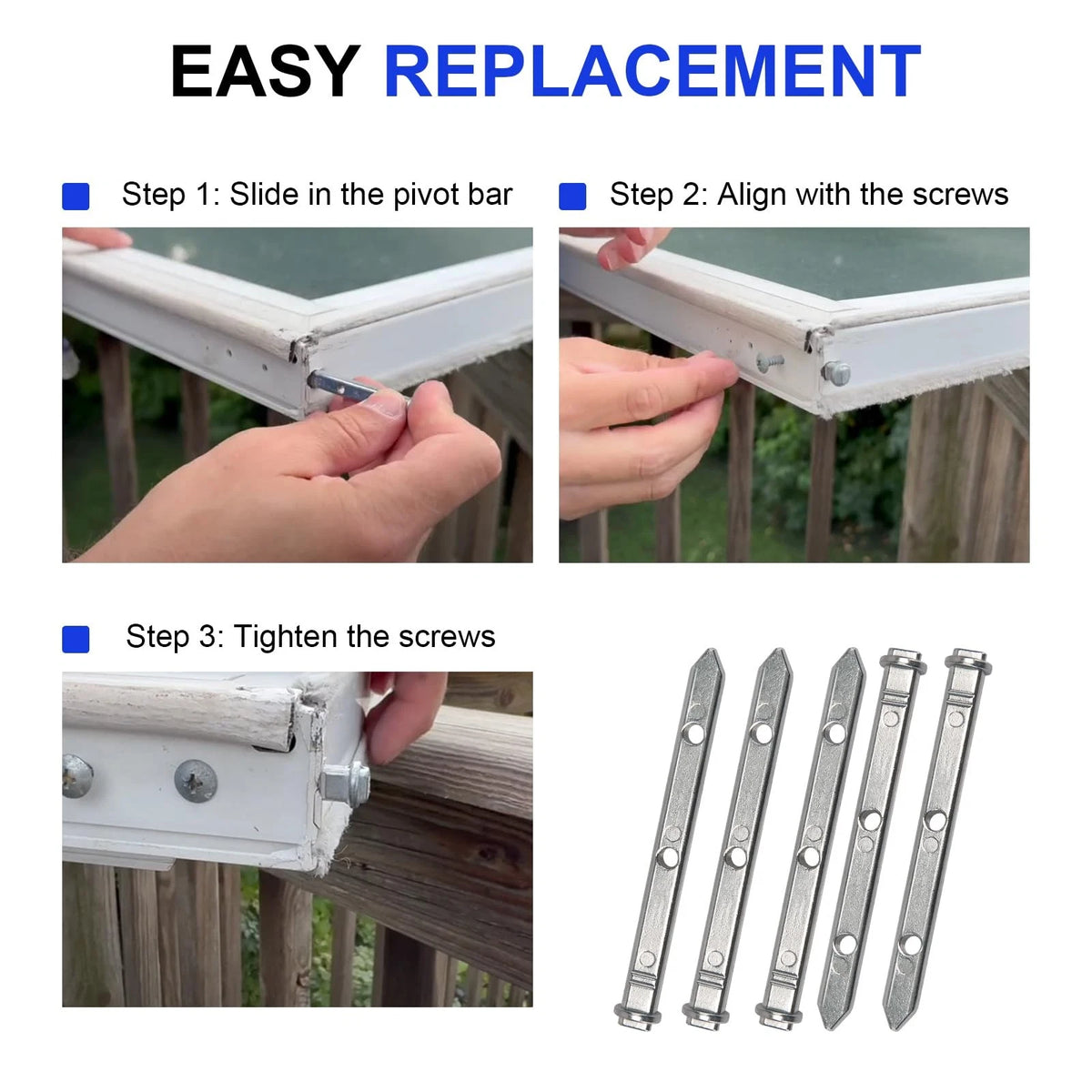 900-21355-XCP5 Zinc Die Cast Window Replacement Pivot Bar 85 Series Sliver