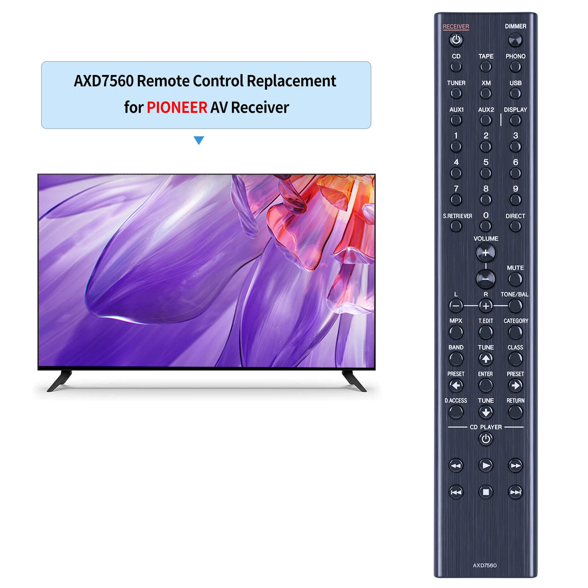 AXD7560 Remote Control For Pioneer AV Receiver SX-A9MK2-K