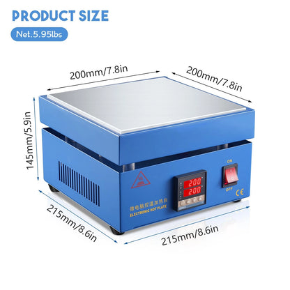 Soiiw 110V 850W Soldering Hot Plate LED Microcomputer 200X200mm
