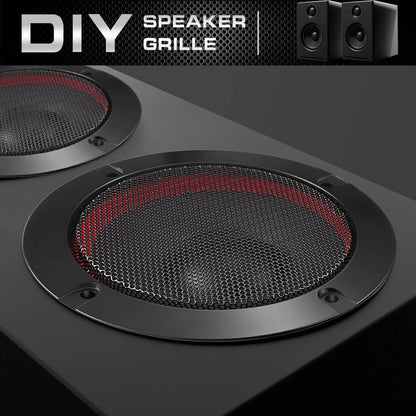 Facmogu 2PCS 4in Black Round Speaker Grills Cover, Metal Mesh 4 Inch,