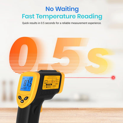 Etekcity Infrared Thermometer Laser Temperature Gun -58°F to 842°F, Yellow