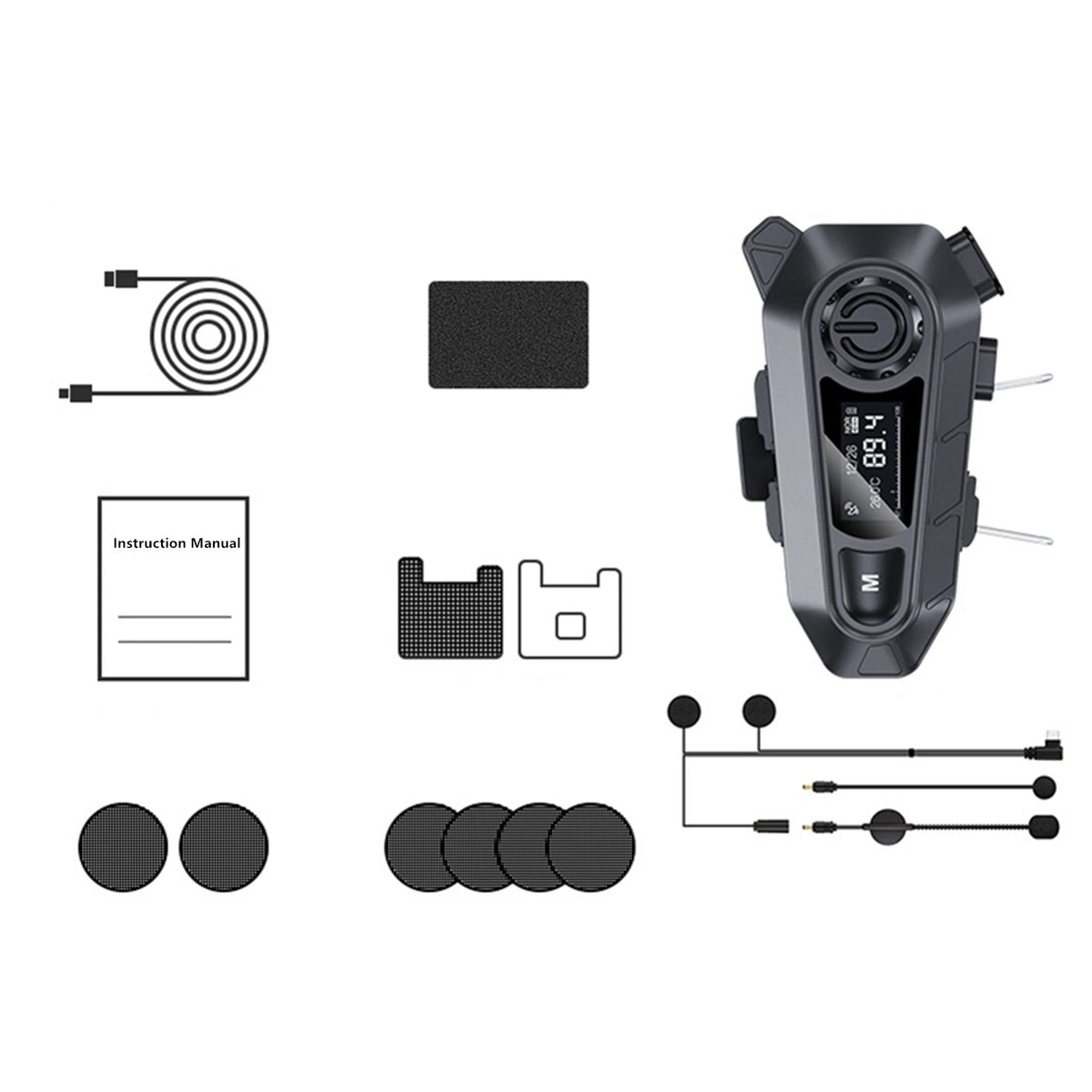 Bluetooth 5.4 Motorcycle Helmet Headset for Bike Helmet with Communication