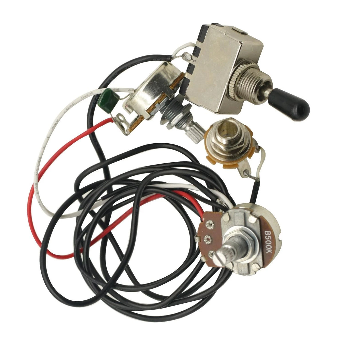 Electric Guitar Wiring Harness 3 Way Toggle Switch 1 Volume 1 Tone Big 500K...