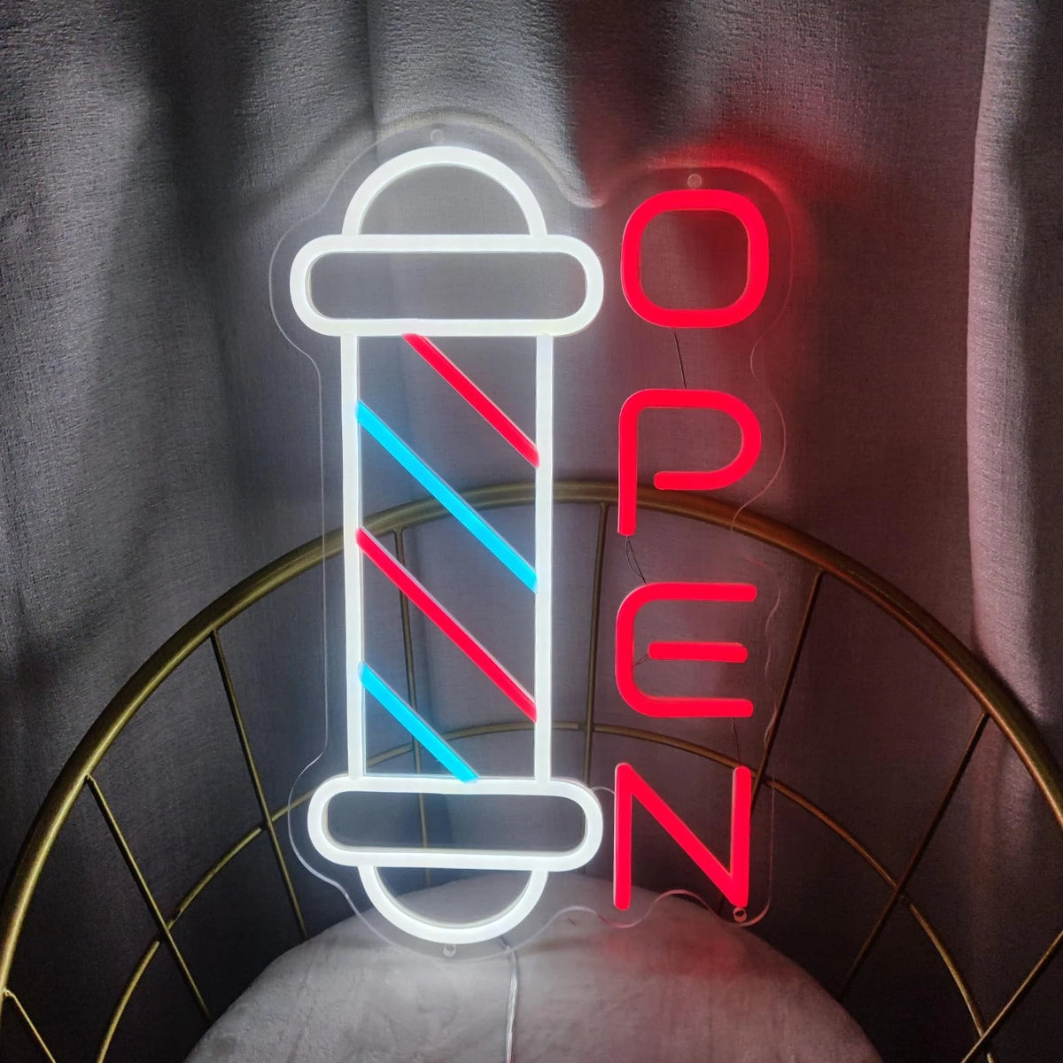 Barber Shop Neon Signs for Wall Decor 40 cm x 23.7 cm, open-28-1-FBM