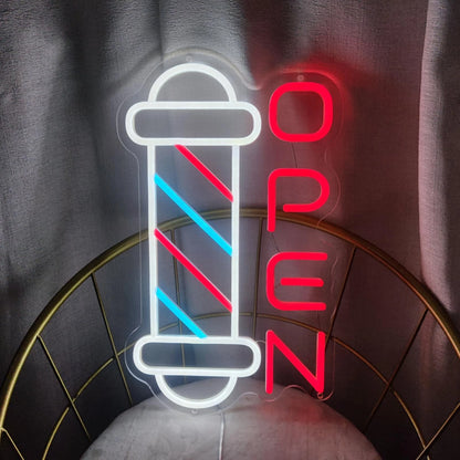 Barber Shop Neon Signs for Wall Decor 40 cm x 23.7 cm, open-28-1-FBM
