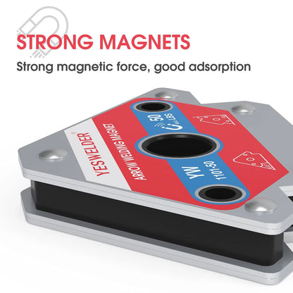 YESWELDER 4-Pc Welding Magnet Set, 50 lb Holding Power 50lb, Multicolor
