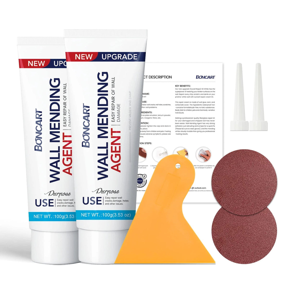 Drywall Repair Kit,2 Pack Wall Mending 12 cm x 5.5 x 15.5 cm, White