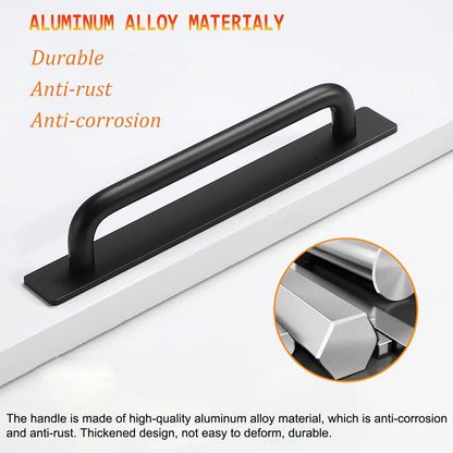 Self-Stick Instant Cabinet Drawer Handles Pulls - 2pcs Small (5.83"), Black