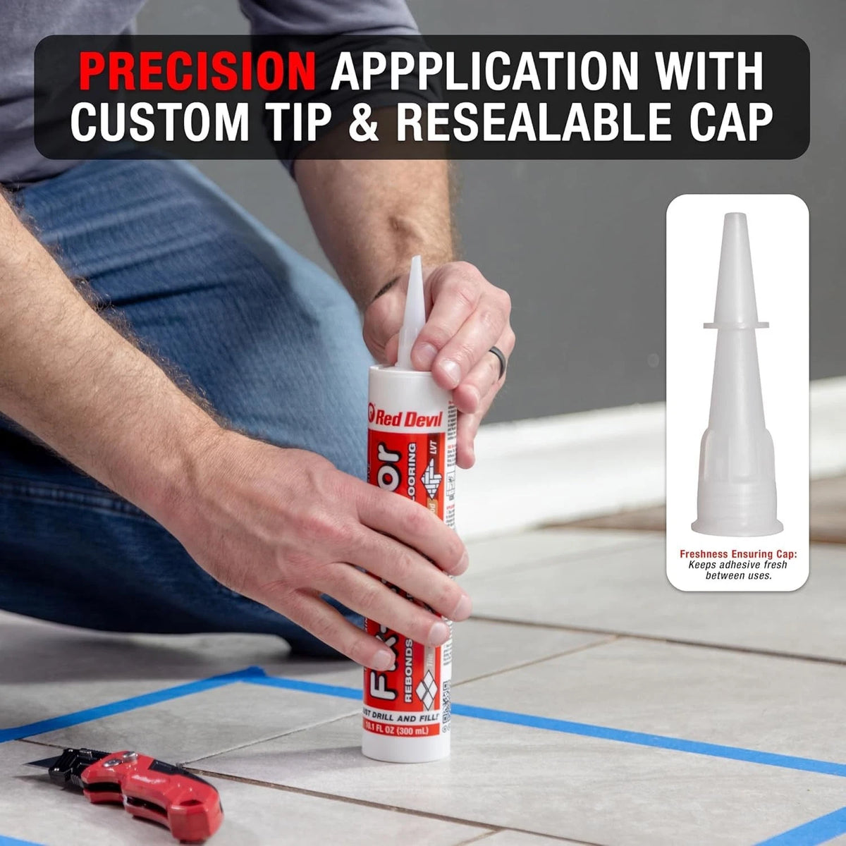 The  Fix-A-Floor Loose Tile Repair Adhesive - Tile, Porcelain, White