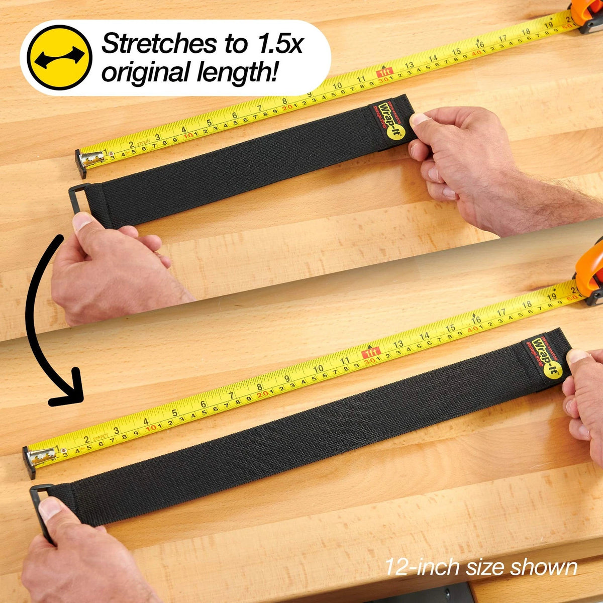 Super-Stretch Wrap-It Storage Straps - 24" (4 Pack) Black Pack),