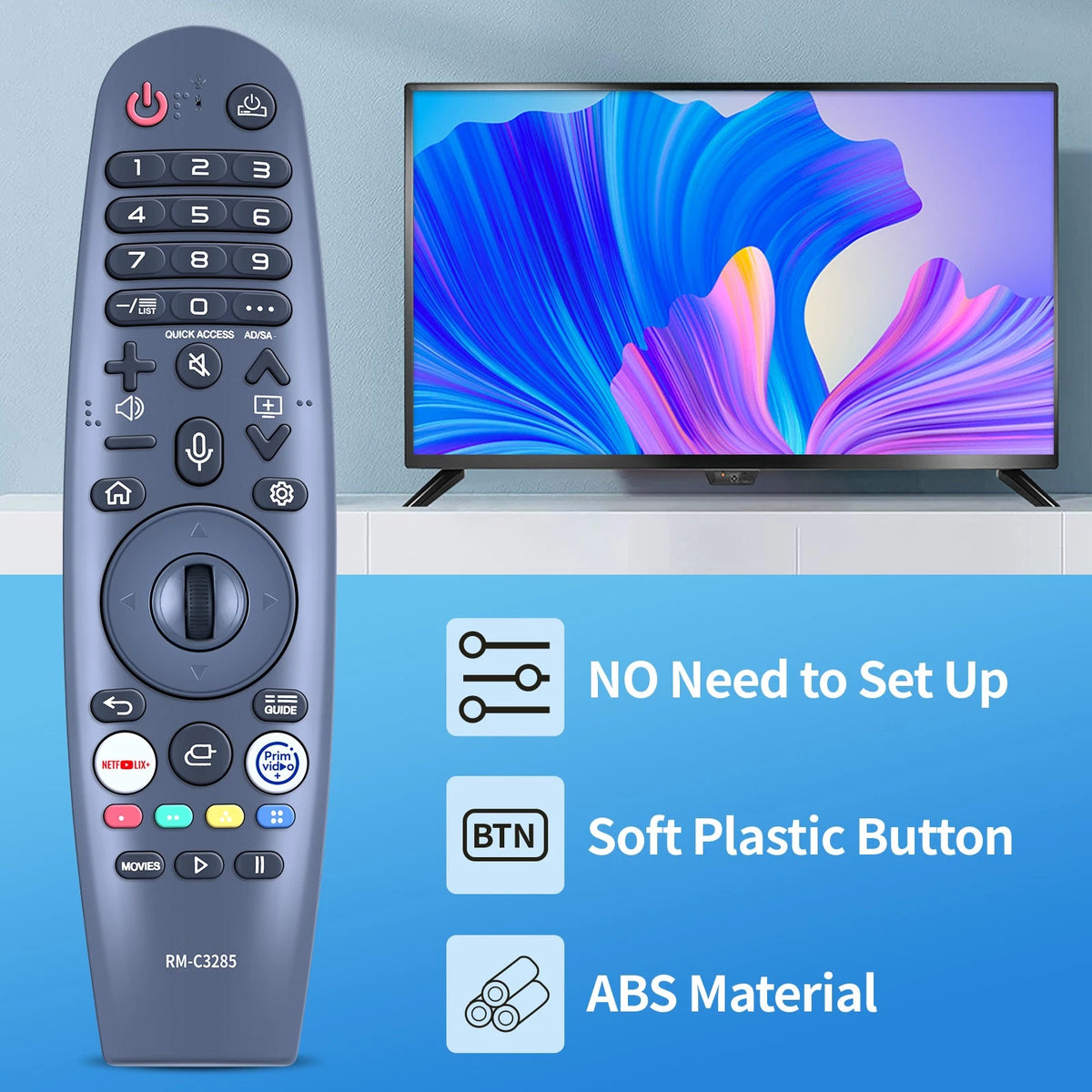RM-C3285 Voice Replace Remote Control For Unispectra 22" Smart TV