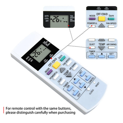 A75C3299 Remote Control For Panasonic Air Conditioner A75C2654 A75C2600 A75C2606