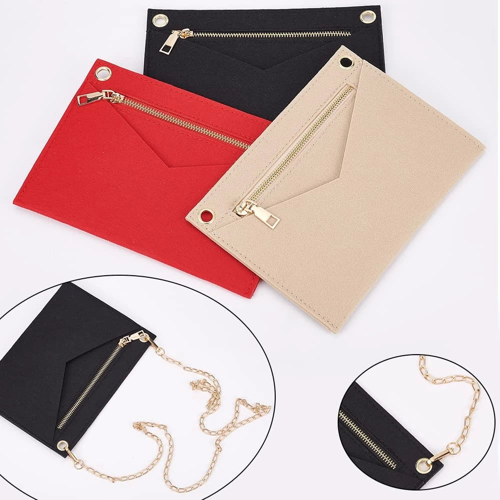 WADORN Crossbody Purse Conversion Kit for LV Kirigami Pochette, Felt Black