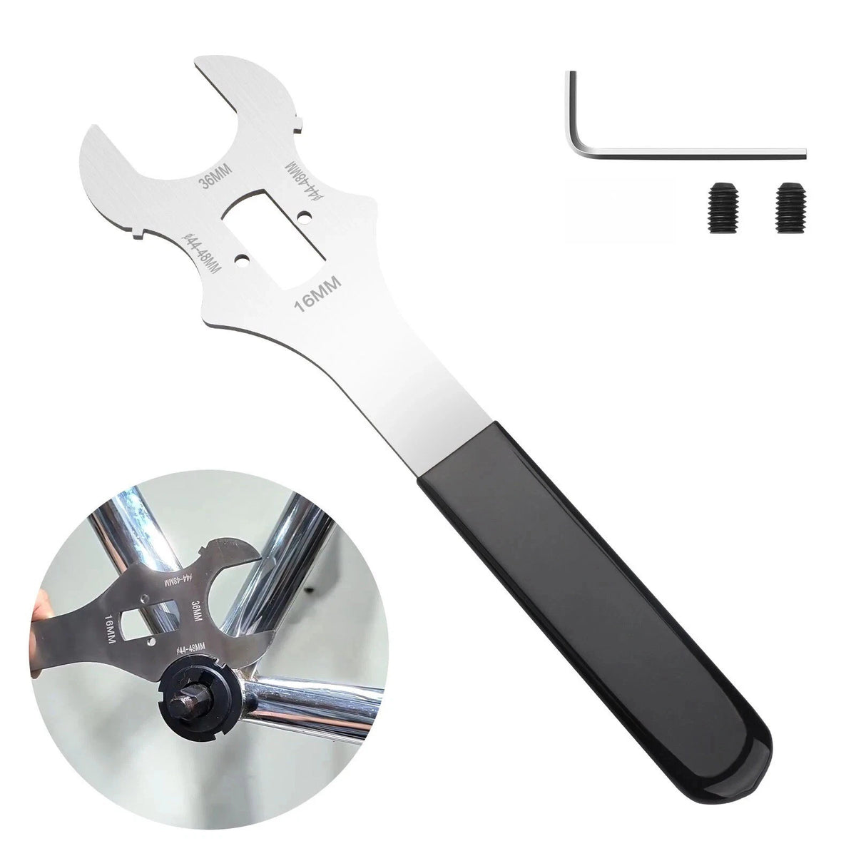 4-in-1 Bicycle Wrench for Square Taper Bottom Bracket 36 44 48mm and 16mm Nut
